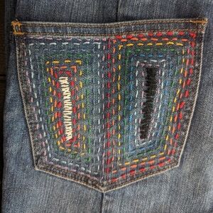 Madewell Cali demi boot seam back embroidered jeans 25 unique!